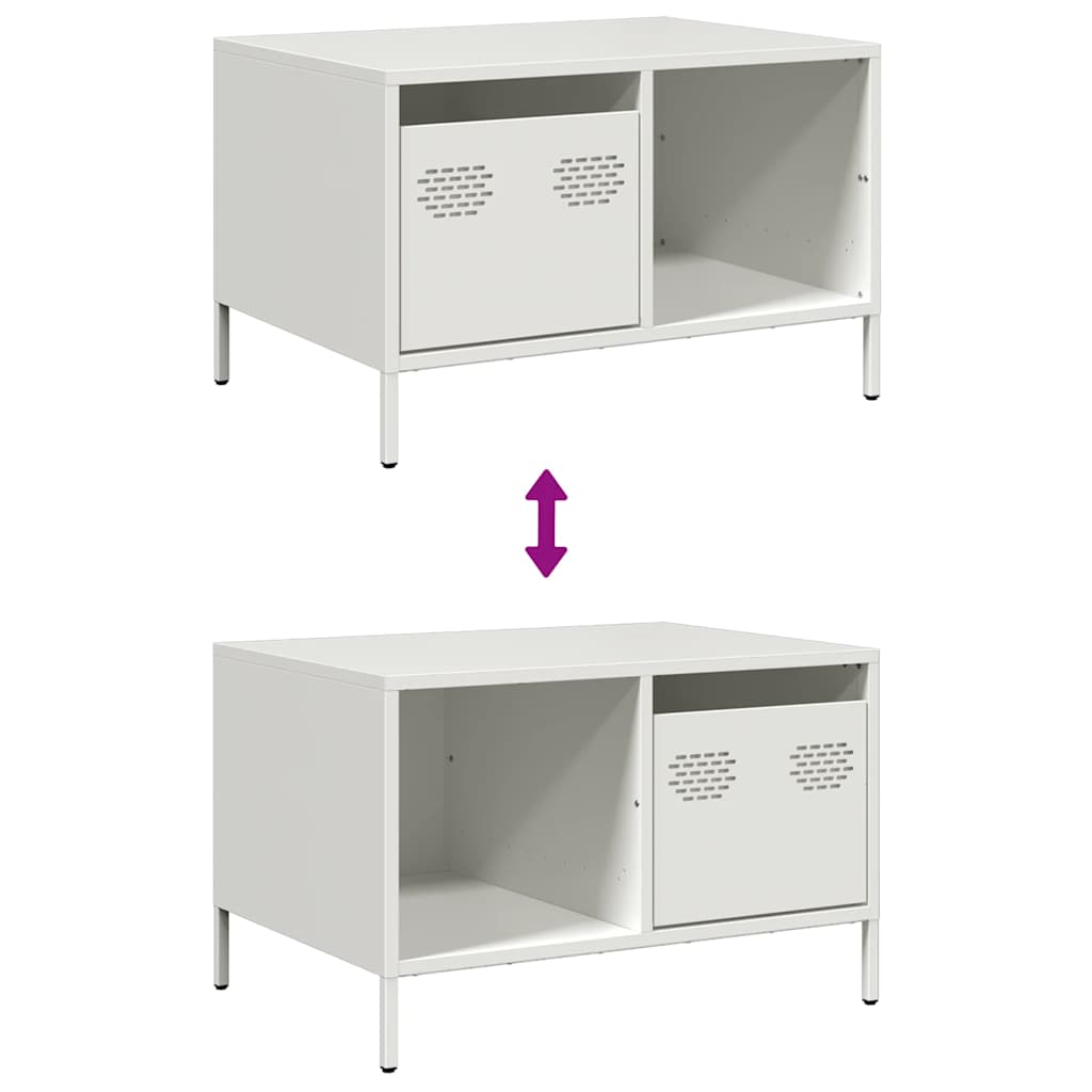 Salontafel 68,5x50x43,5 cm koudgewalst staal wit is nu te koop bij PeponiXL, paradijselijk wonen!