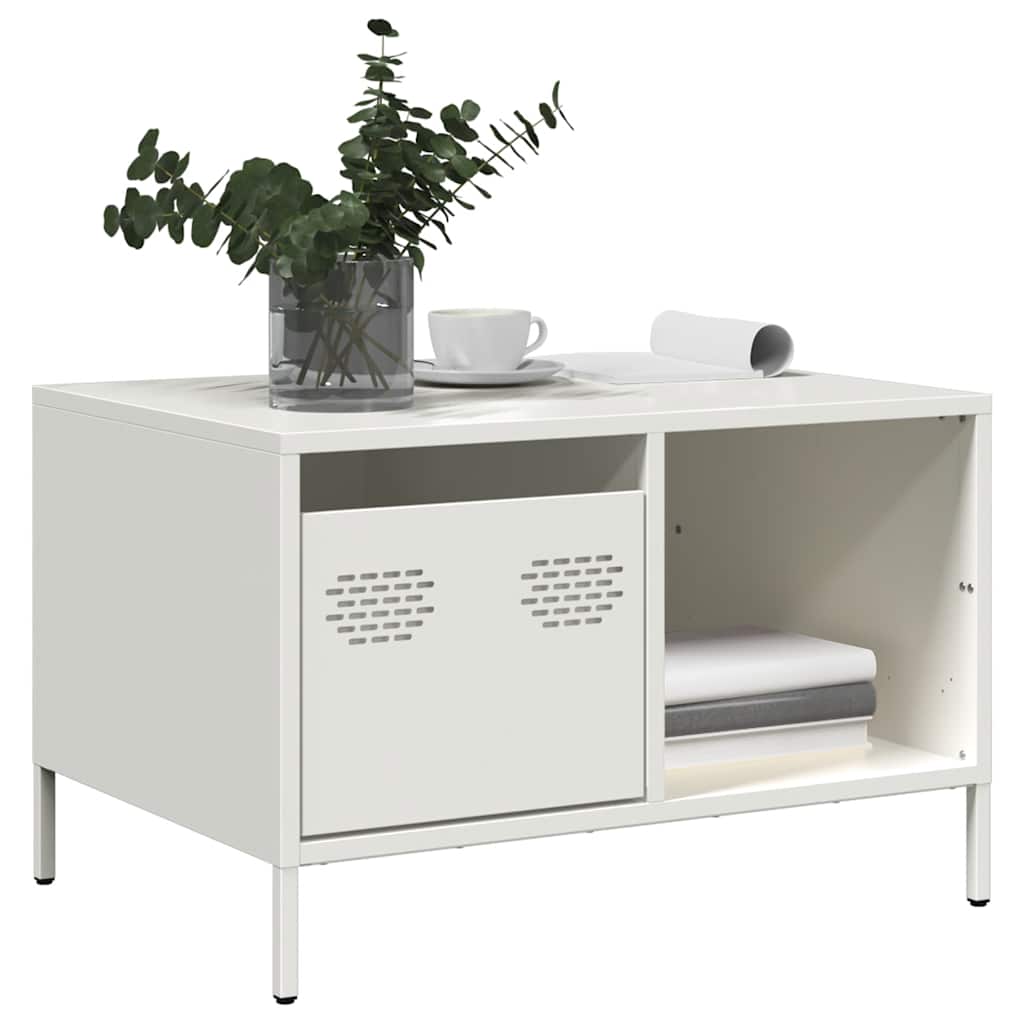 Salontafel 68,5x50x43,5 cm koudgewalst staal wit is nu te koop bij PeponiXL, paradijselijk wonen!