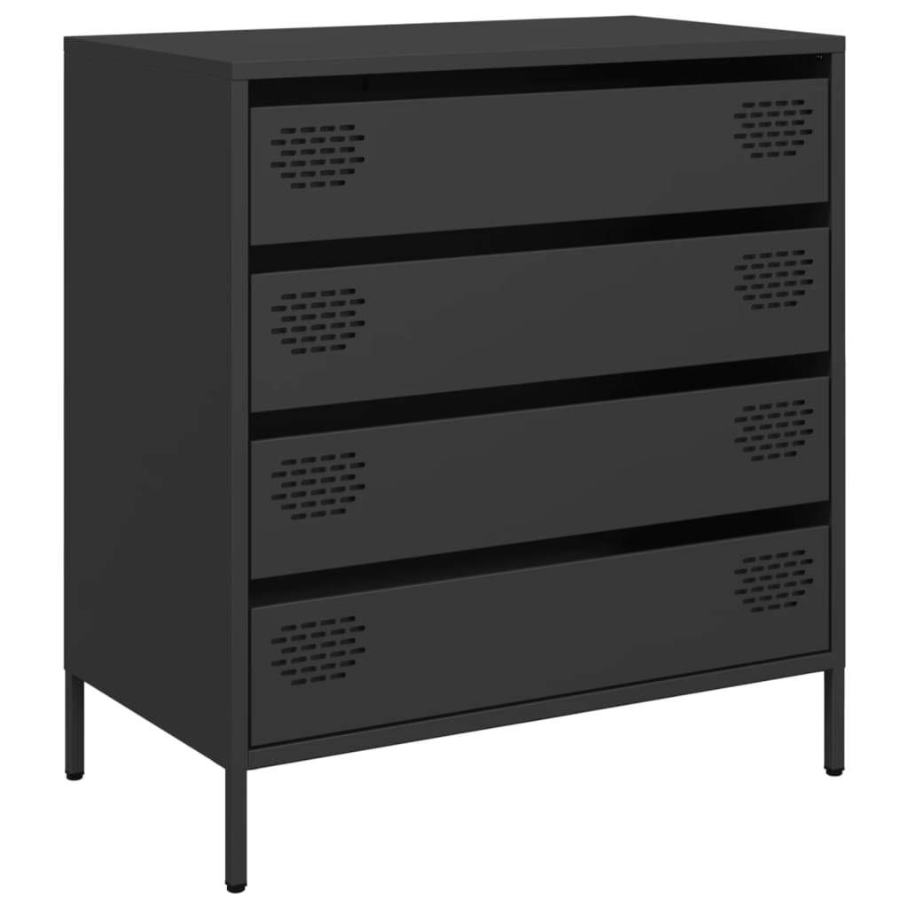 Dressoir 68x39x73,5 cm koudgewalst staal zwart is nu te koop bij PeponiXL, paradijselijk wonen!