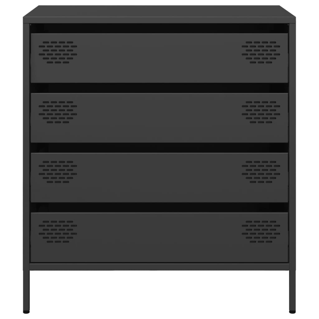 Dressoir 68x39x73,5 cm koudgewalst staal zwart is nu te koop bij PeponiXL, paradijselijk wonen!