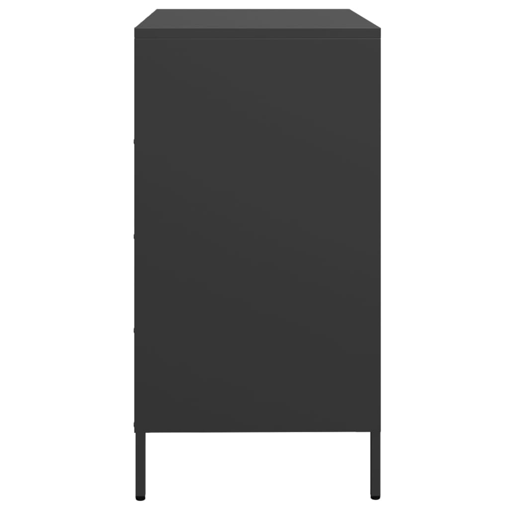 Dressoir 68x39x73,5 cm koudgewalst staal zwart is nu te koop bij PeponiXL, paradijselijk wonen!