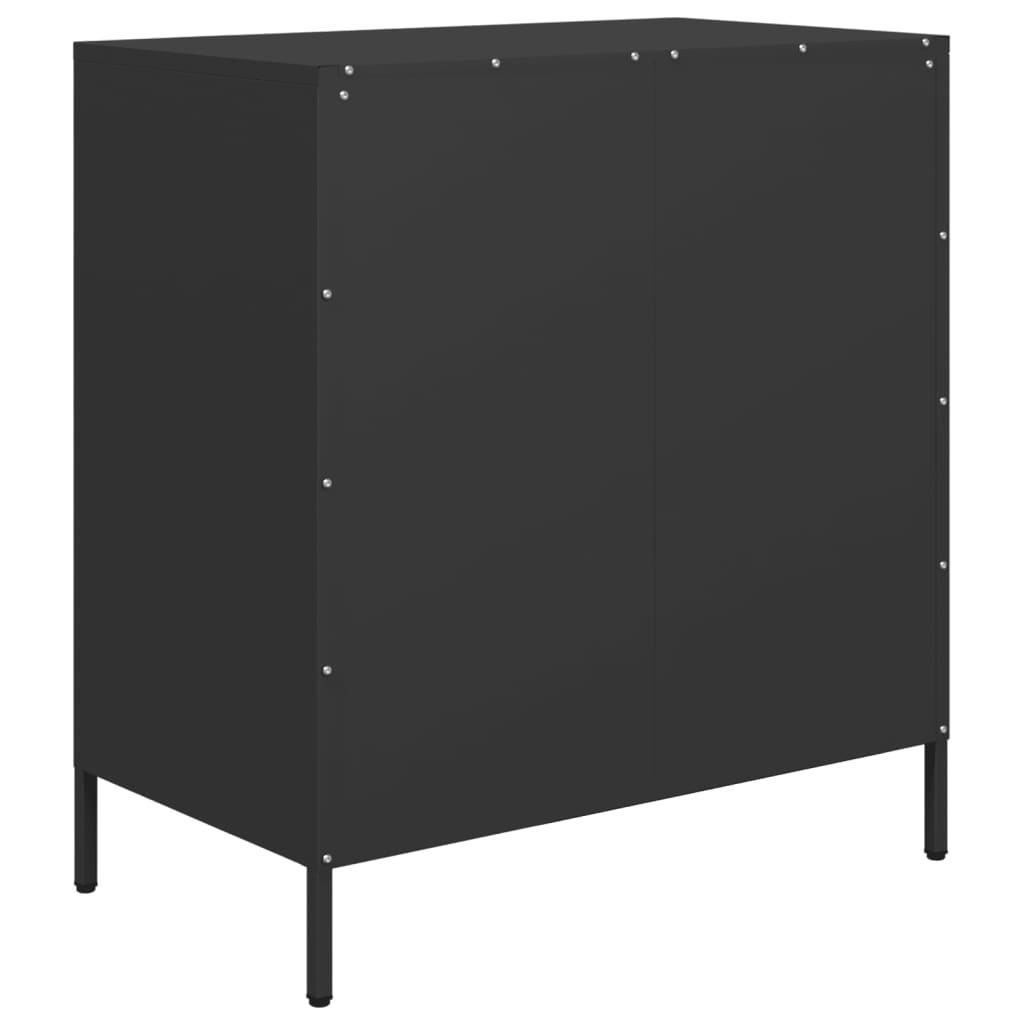 Dressoir 68x39x73,5 cm koudgewalst staal zwart is nu te koop bij PeponiXL, paradijselijk wonen!