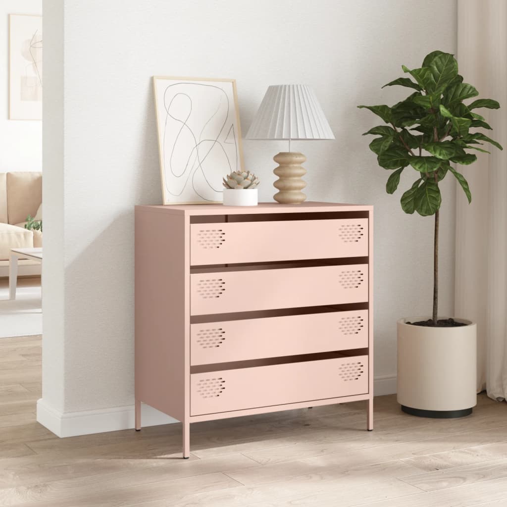 Dressoir 68x39x73,5 cm koudgewalst staal roze is nu te koop bij PeponiXL, paradijselijk wonen!
