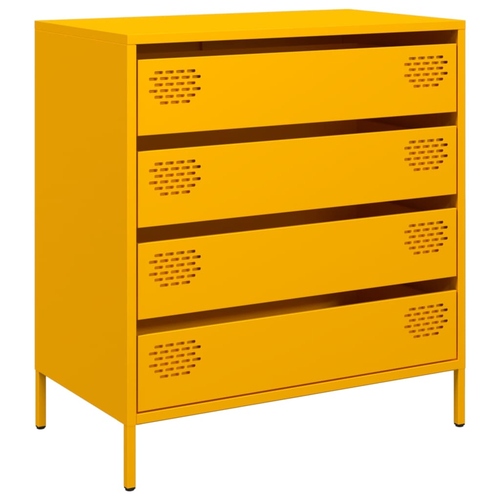 Dressoir 68x39x73,5 cm koudgewalst staal mosterdgeel is nu te koop bij PeponiXL, paradijselijk wonen!