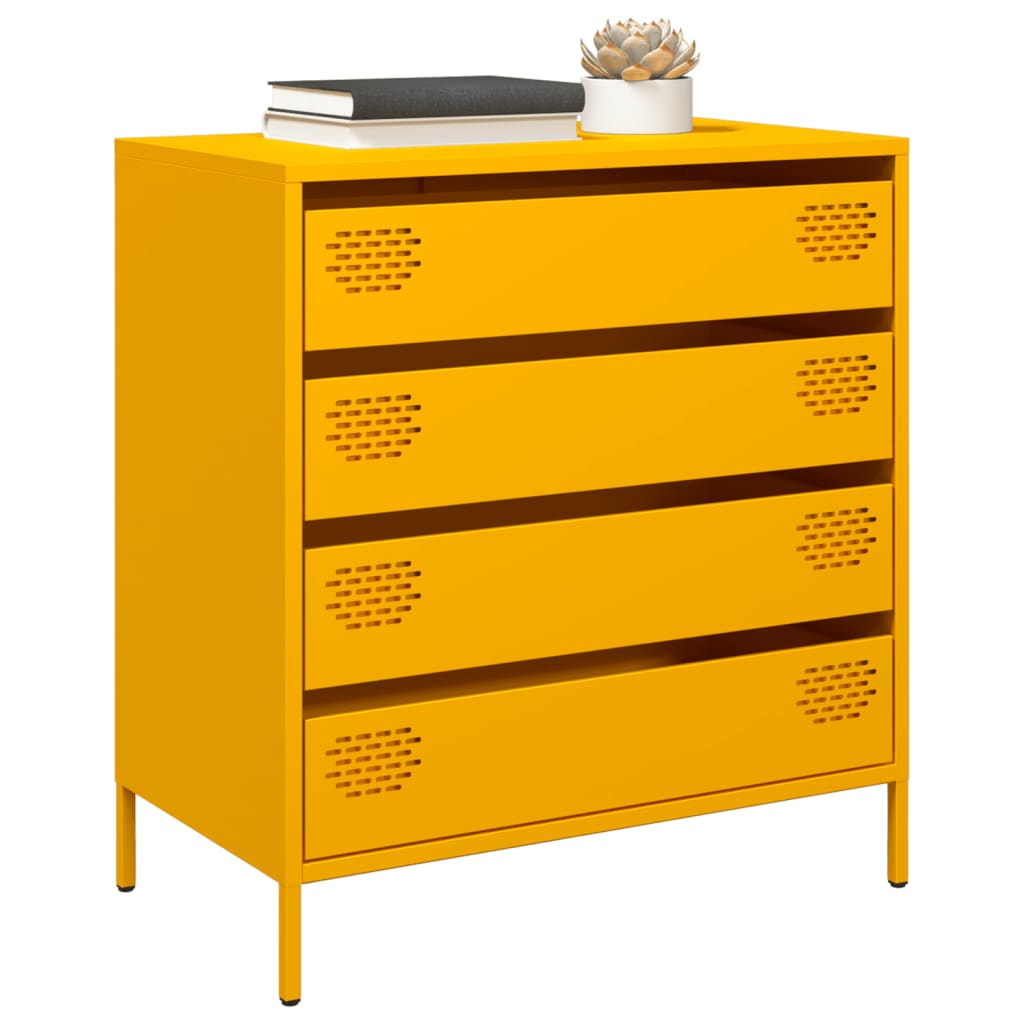 Dressoir 68x39x73,5 cm koudgewalst staal mosterdgeel is nu te koop bij PeponiXL, paradijselijk wonen!