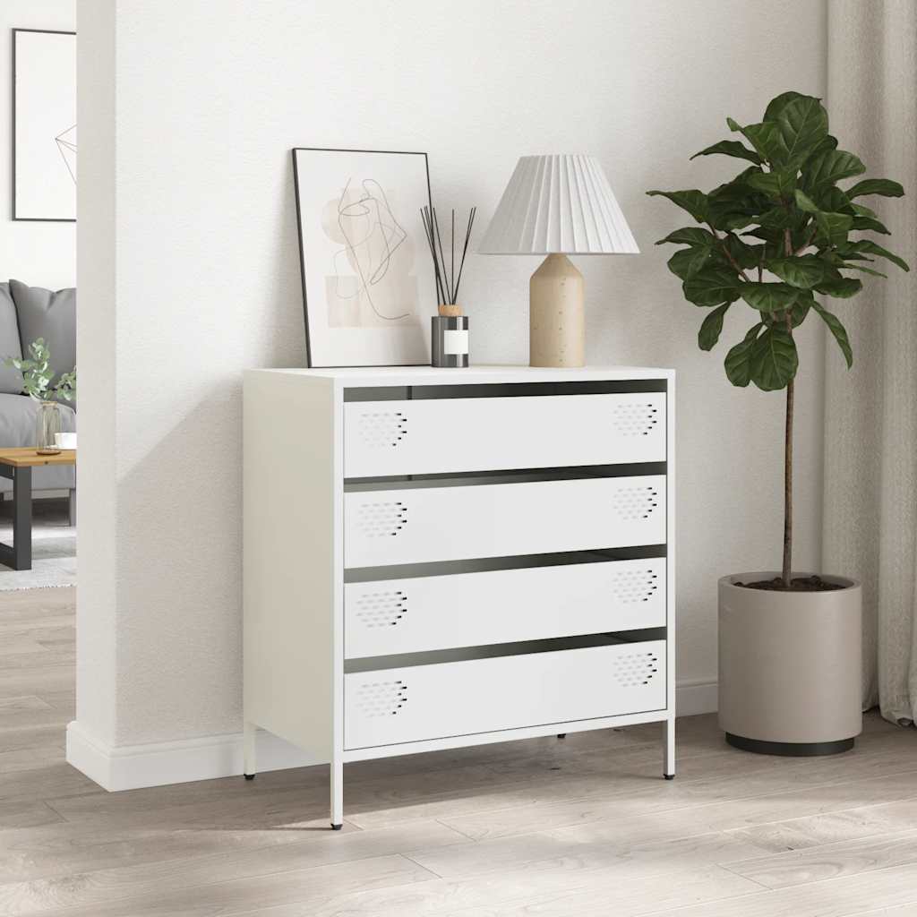 Dressoir 68x39x73,5 cm koudgewalst staal wit is nu te koop bij PeponiXL, paradijselijk wonen!