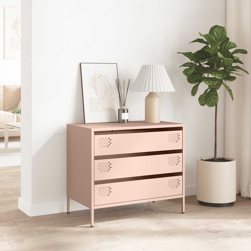 Dressoir 68x39x58,5 cm koudgewalst staal roze is nu te koop bij PeponiXL, paradijselijk wonen!