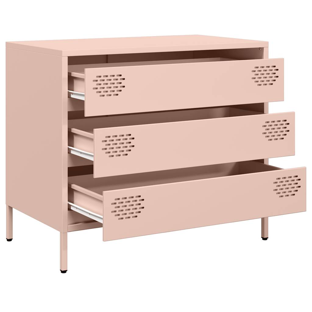 Dressoir 68x39x58,5 cm koudgewalst staal roze is nu te koop bij PeponiXL, paradijselijk wonen!