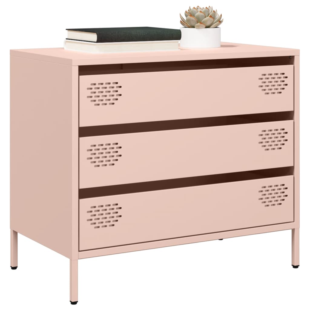 Dressoir 68x39x58,5 cm koudgewalst staal roze is nu te koop bij PeponiXL, paradijselijk wonen!