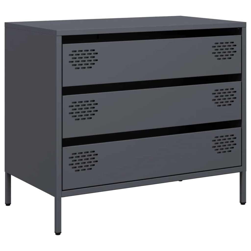 Dressoir 68x39x58,5 cm koudgewalst staal antracietkleurig is nu te koop bij PeponiXL, paradijselijk wonen!