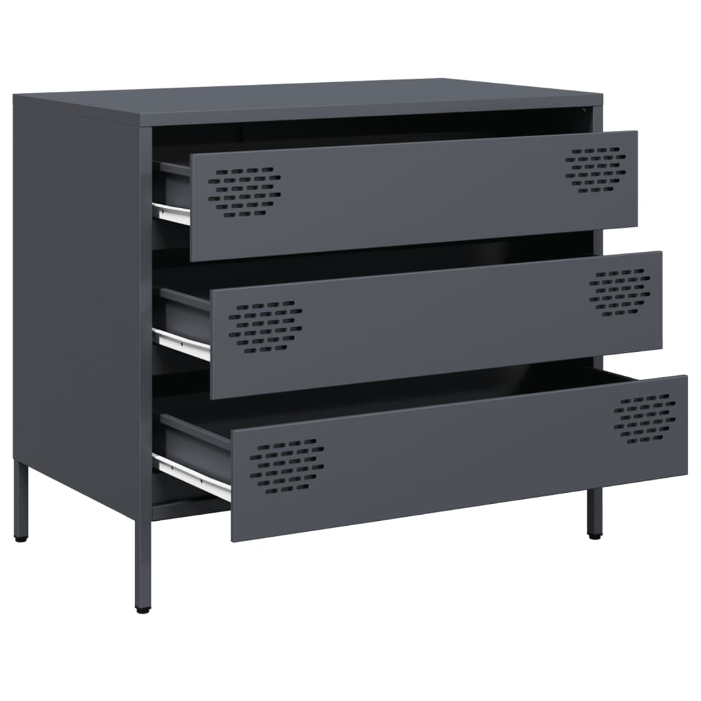 Dressoir 68x39x58,5 cm koudgewalst staal antracietkleurig is nu te koop bij PeponiXL, paradijselijk wonen!
