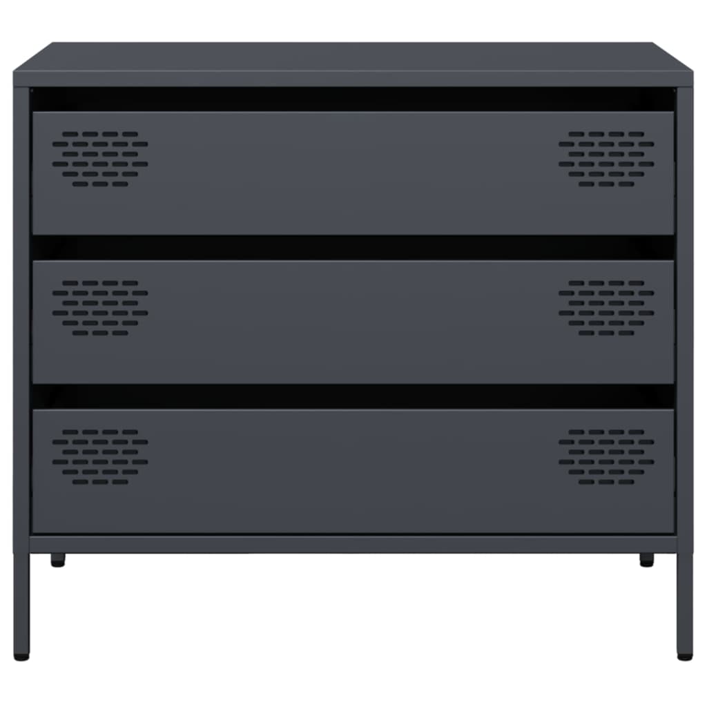Dressoir 68x39x58,5 cm koudgewalst staal antracietkleurig is nu te koop bij PeponiXL, paradijselijk wonen!