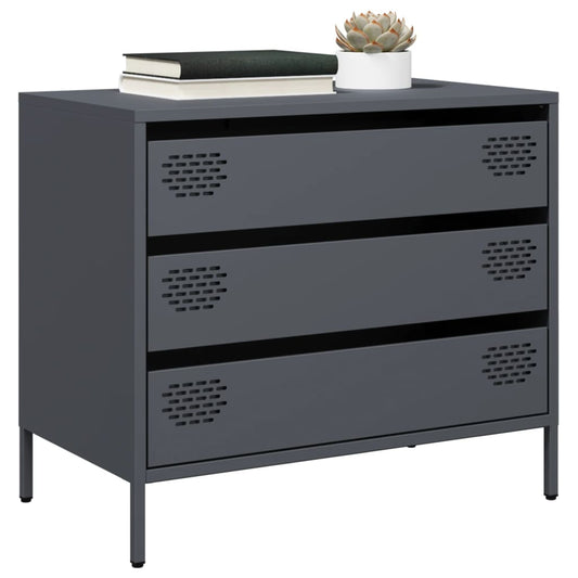 Dressoir 68x39x58,5 cm koudgewalst staal antracietkleurig is nu te koop bij PeponiXL, paradijselijk wonen!