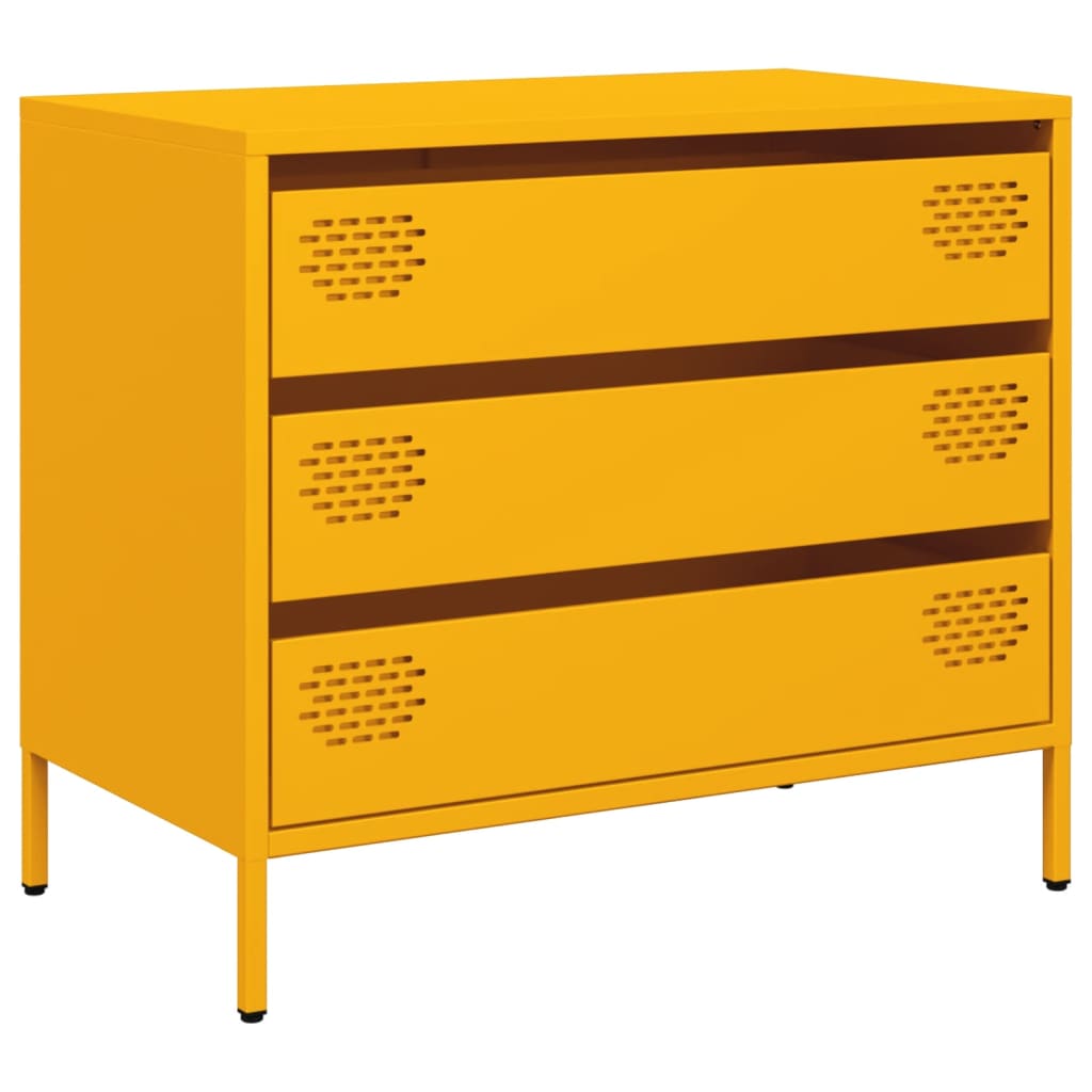 Dressoir 68x39x58,5 cm koudgewalst staal mosterdgeel is nu te koop bij PeponiXL, paradijselijk wonen!