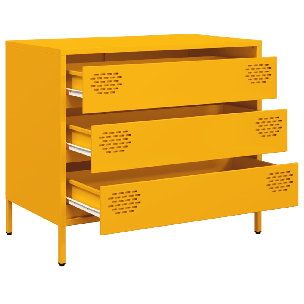 Dressoir 68x39x58,5 cm koudgewalst staal mosterdgeel is nu te koop bij PeponiXL, paradijselijk wonen!