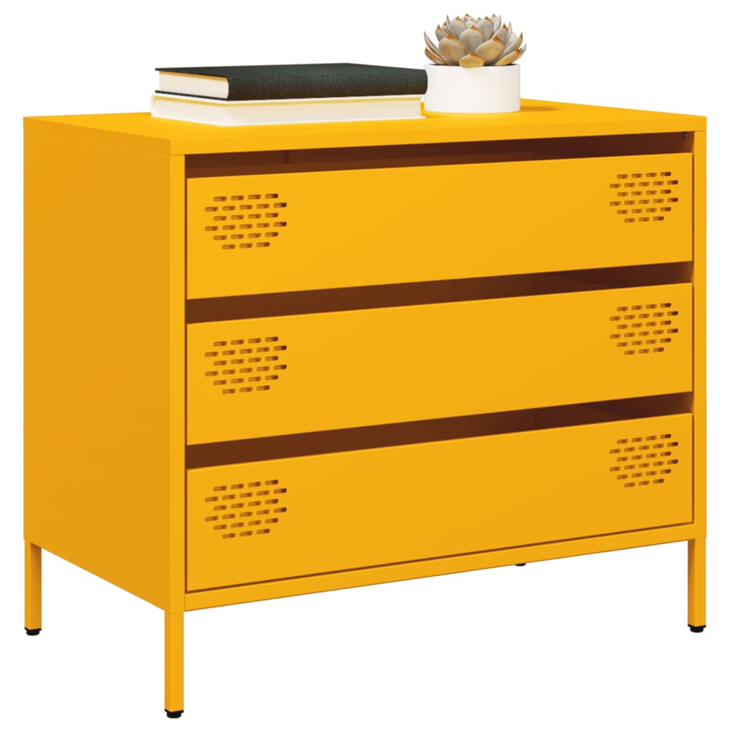 Dressoir 68x39x58,5 cm koudgewalst staal mosterdgeel is nu te koop bij PeponiXL, paradijselijk wonen!