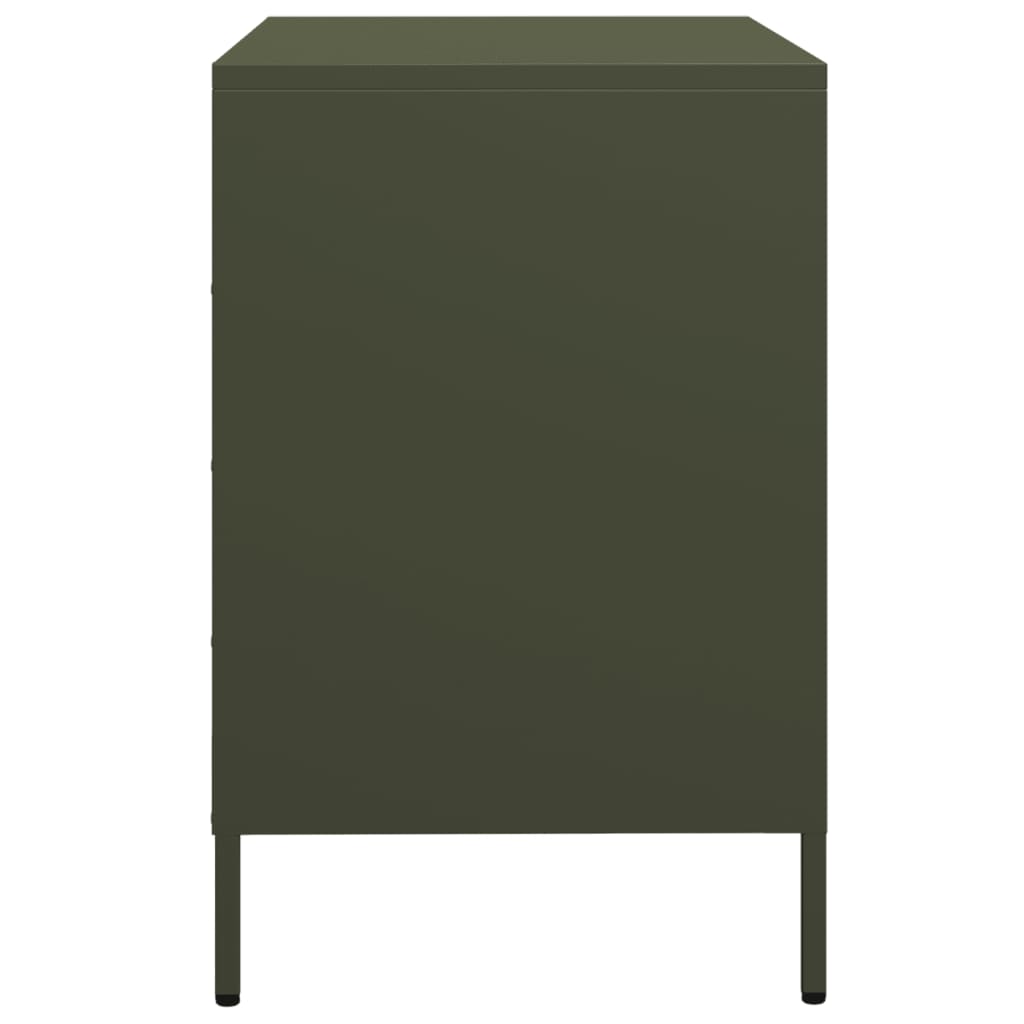 Dressoir 68x39x58,5 cm koudgewalst staal olijfgroen is nu te koop bij PeponiXL, paradijselijk wonen!