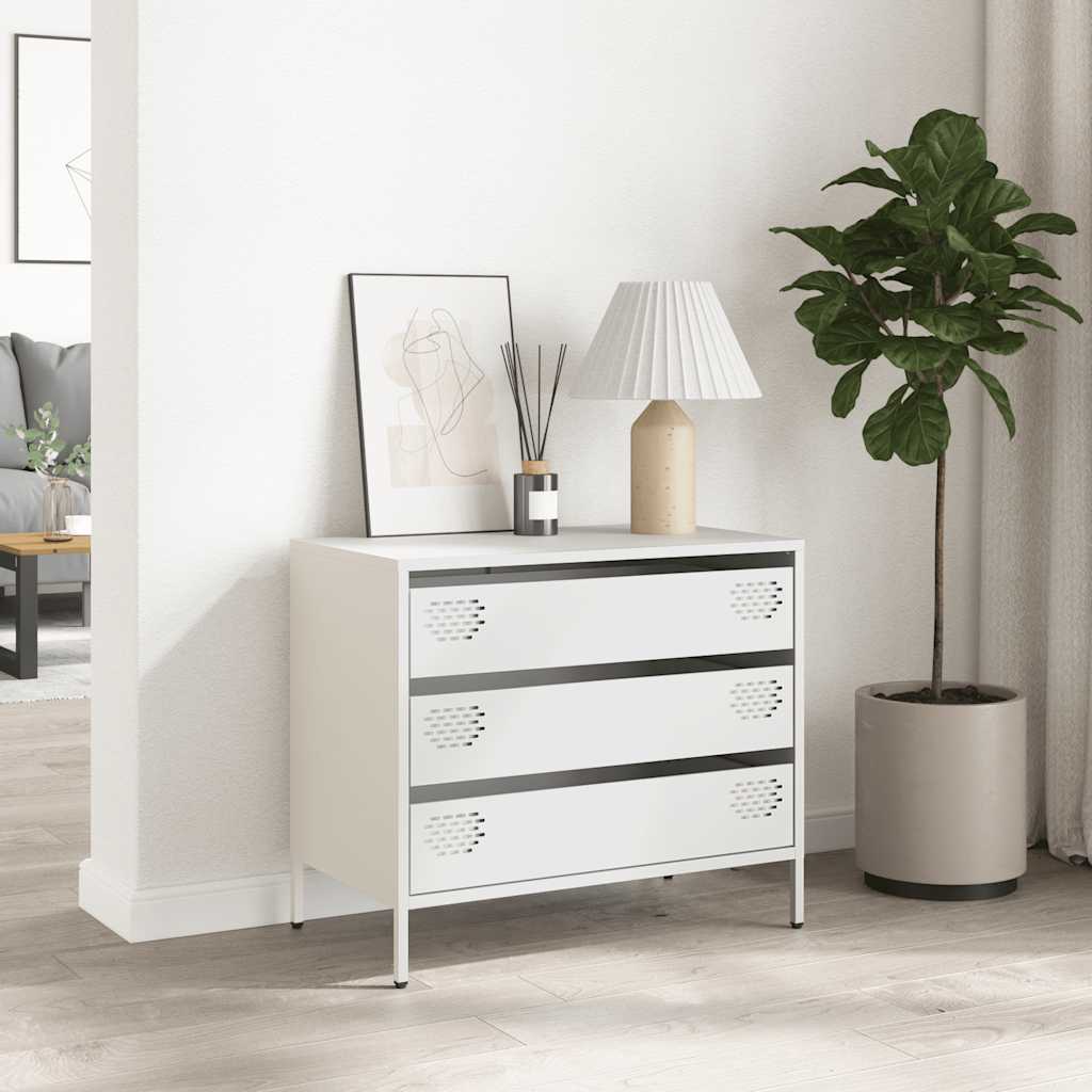 Dressoir 68x39x58,5 cm koudgewalst staal wit is nu te koop bij PeponiXL, paradijselijk wonen!