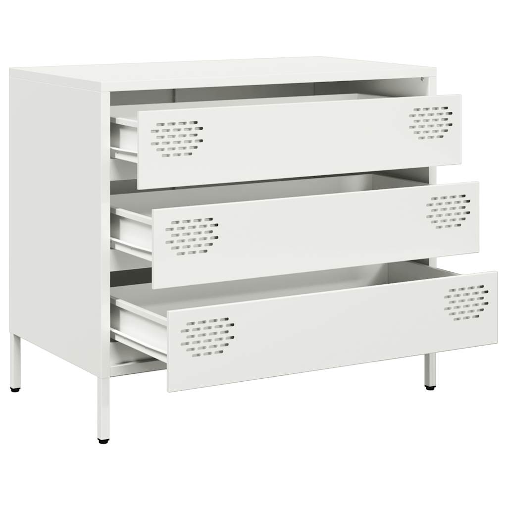Dressoir 68x39x58,5 cm koudgewalst staal wit is nu te koop bij PeponiXL, paradijselijk wonen!