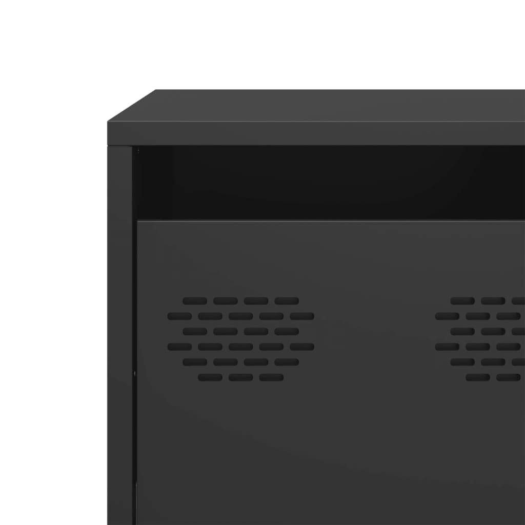 Tv-meubel 101,5x39x43,5 cm koudgewalst staal zwart is nu te koop bij PeponiXL, paradijselijk wonen!