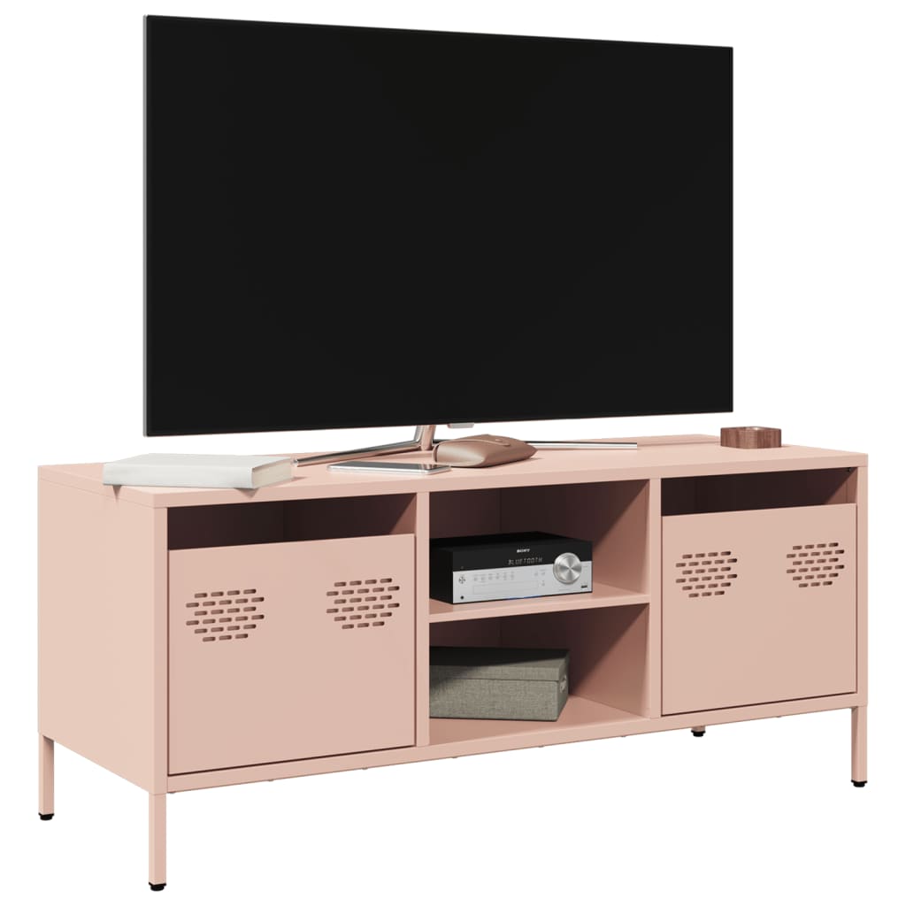 Tv-meubel 101,5x39x43,5 cm koudgewalst staal roze is nu te koop bij PeponiXL, paradijselijk wonen!