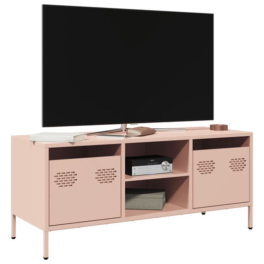 Tv-meubel 101,5x39x43,5 cm koudgewalst staal roze is nu te koop bij PeponiXL, paradijselijk wonen!