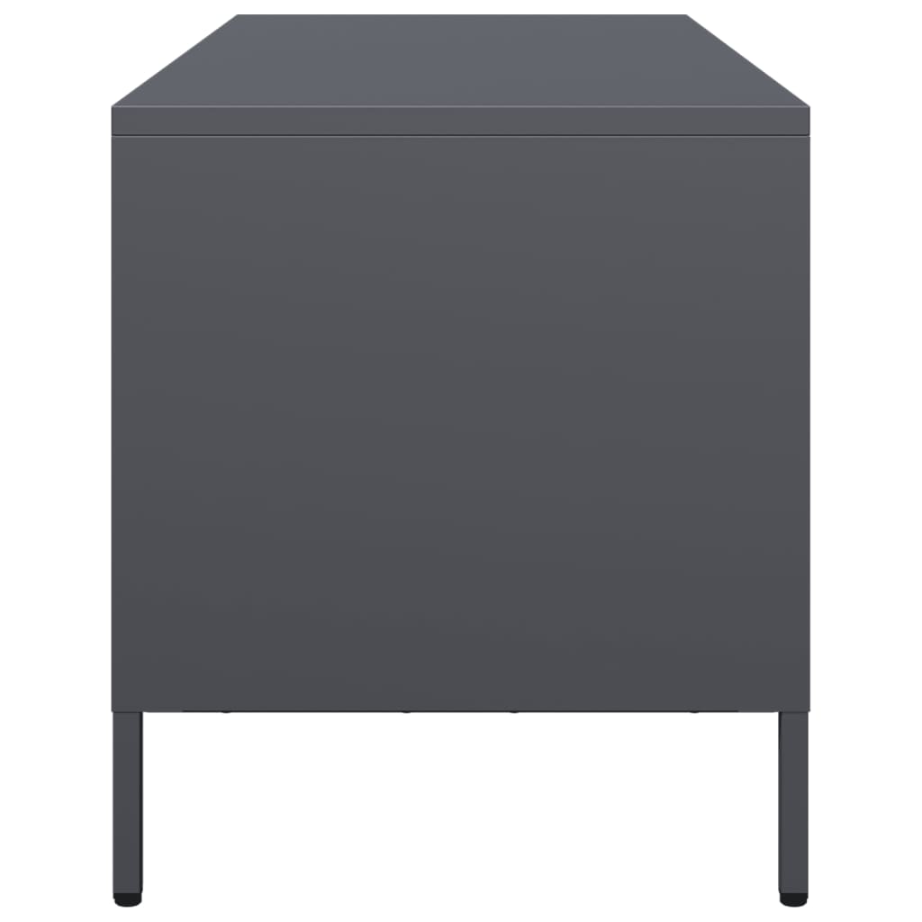 Tv-meubel 101,5x39x43,5 cm koudgewalst staal antracietkleurig is nu te koop bij PeponiXL, paradijselijk wonen!