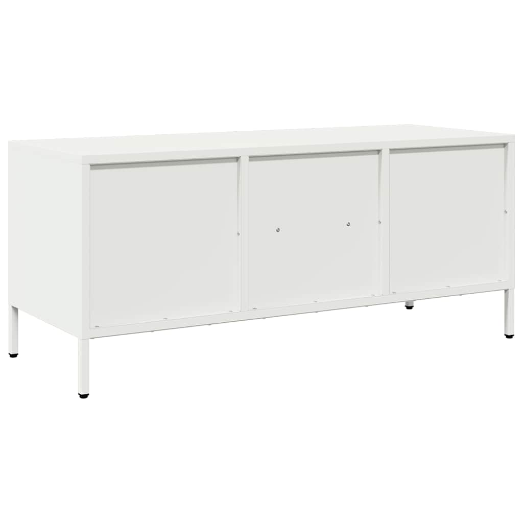 Tv-meubel 101,5x39x43,5 cm koudgewalst staal wit is nu te koop bij PeponiXL, paradijselijk wonen!