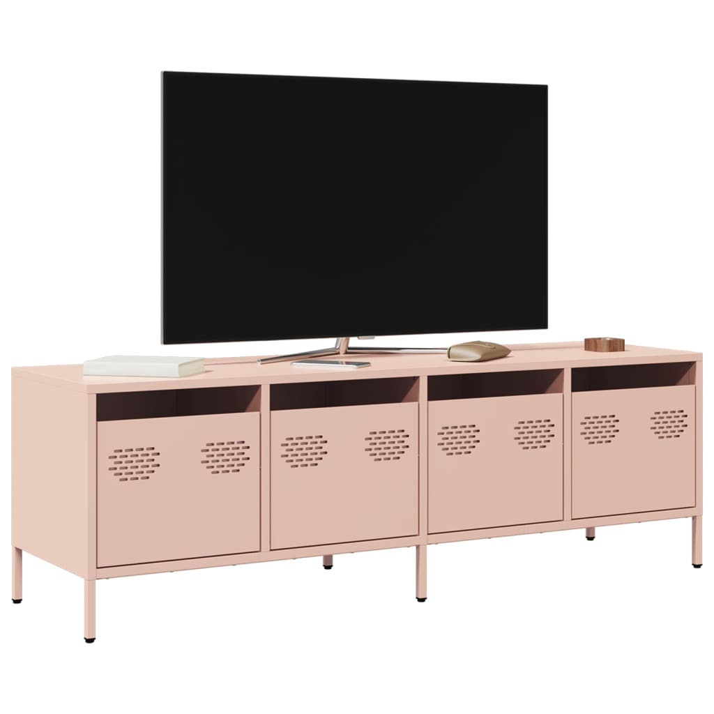 Tv-meubel 135x39x43,5 cm koudgewalst staal roze is nu te koop bij PeponiXL, paradijselijk wonen!