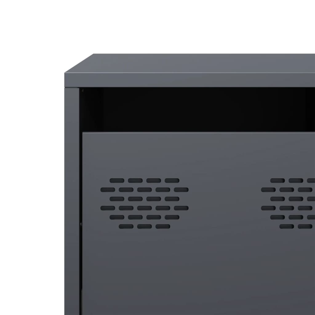 Tv-meubel 135x39x43,5 cm koudgewalst staal antracietkleurig is nu te koop bij PeponiXL, paradijselijk wonen!