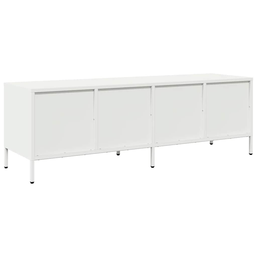 Tv-meubel 135x39x43,5 cm koudgewalst staal wit is nu te koop bij PeponiXL, paradijselijk wonen!