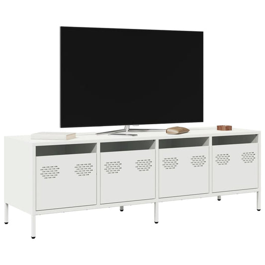 Tv-meubel 135x39x43,5 cm koudgewalst staal wit is nu te koop bij PeponiXL, paradijselijk wonen!