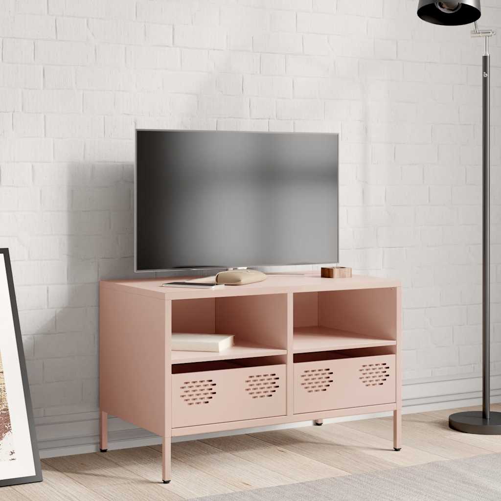 Tv-meubel 68x39x43,5 cm koudgewalst staal roze is nu te koop bij PeponiXL, paradijselijk wonen!