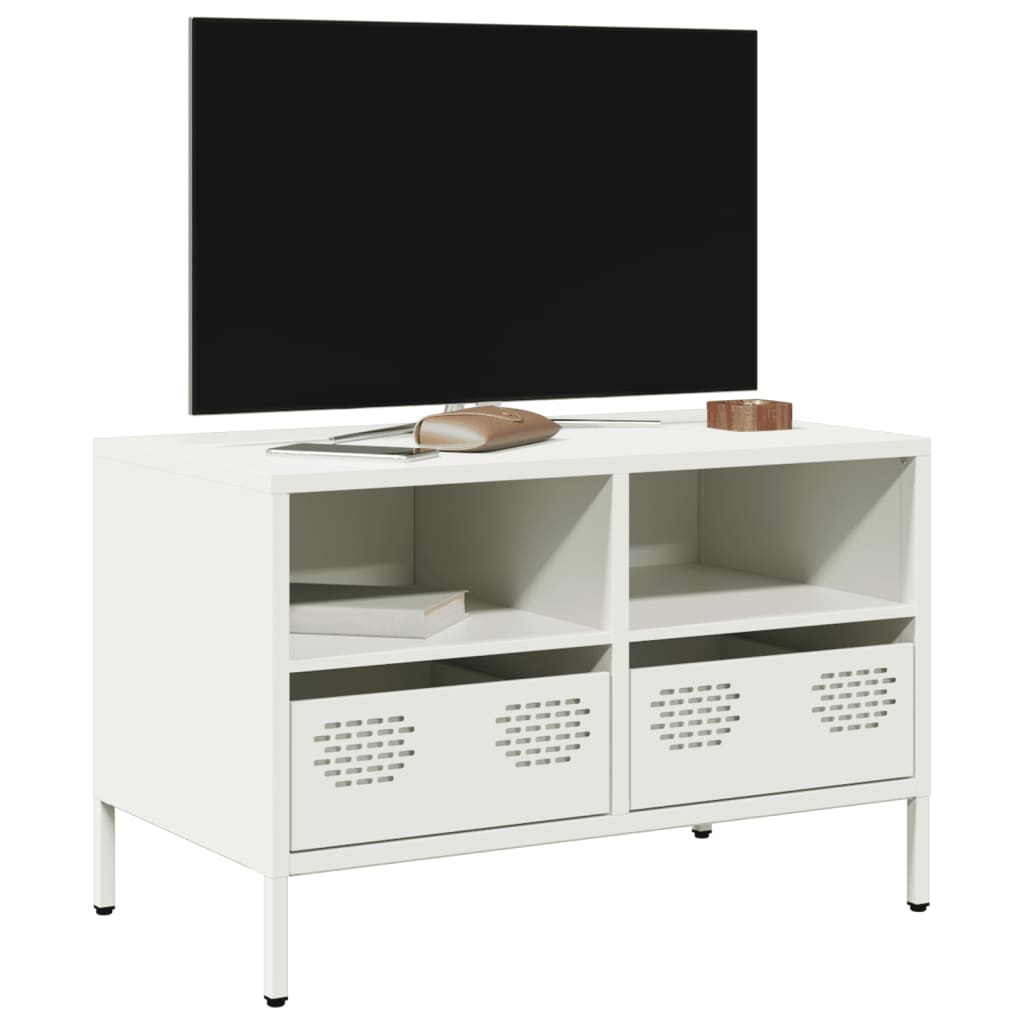 Tv-meubel 68x39x43,5 cm koudgewalst staal wit is nu te koop bij PeponiXL, paradijselijk wonen!