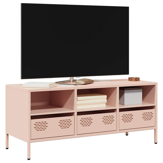 Tv-meubel 101,5x39x43,5 cm koudgewalst staal roze is nu te koop bij PeponiXL, paradijselijk wonen!