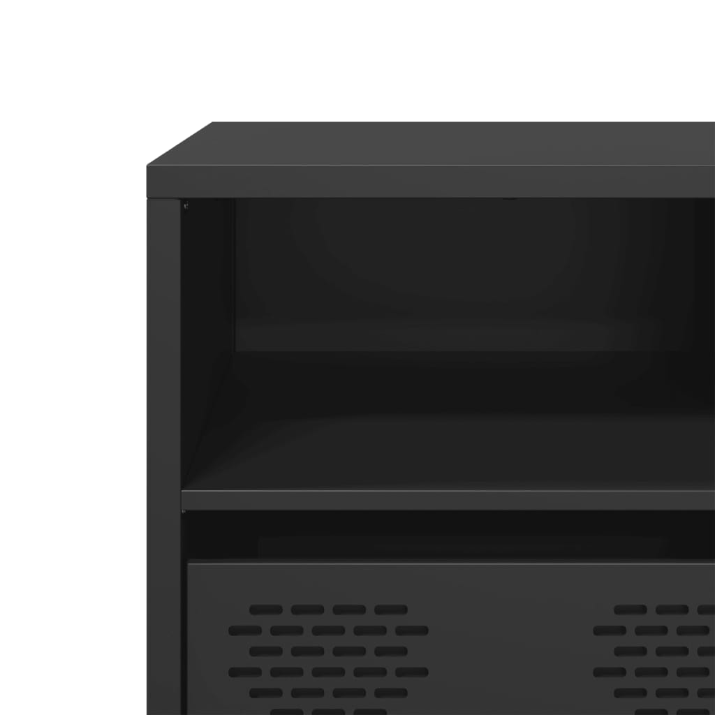 Tv-meubel 135x39x43,5 cm koudgewalst staal zwart is nu te koop bij PeponiXL, paradijselijk wonen!