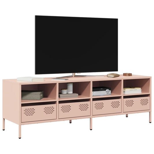 Tv-meubel 135x39x43,5 cm koudgewalst staal roze is nu te koop bij PeponiXL, paradijselijk wonen!