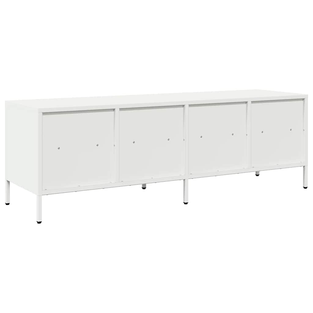 Tv-meubel 135x39x43,5 cm koudgewalst staal wit is nu te koop bij PeponiXL, paradijselijk wonen!