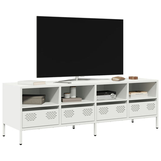 Tv-meubel 135x39x43,5 cm koudgewalst staal wit is nu te koop bij PeponiXL, paradijselijk wonen!