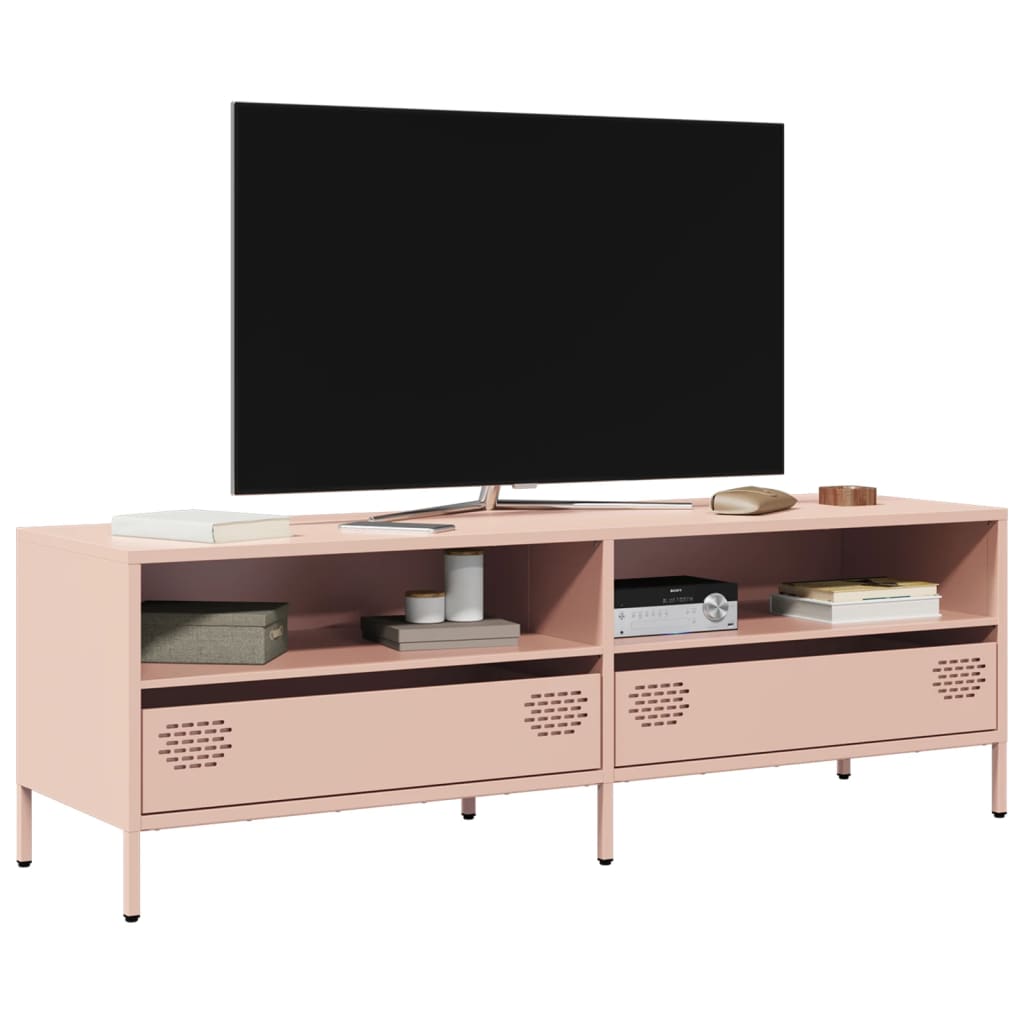 Tv-meubel 135x39x43,5 cm koudgewalst staal roze is nu te koop bij PeponiXL, paradijselijk wonen!