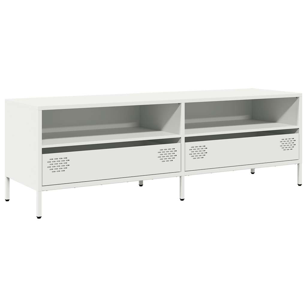 Tv-meubel 135x39x43,5 cm koudgewalst staal wit is nu te koop bij PeponiXL, paradijselijk wonen!