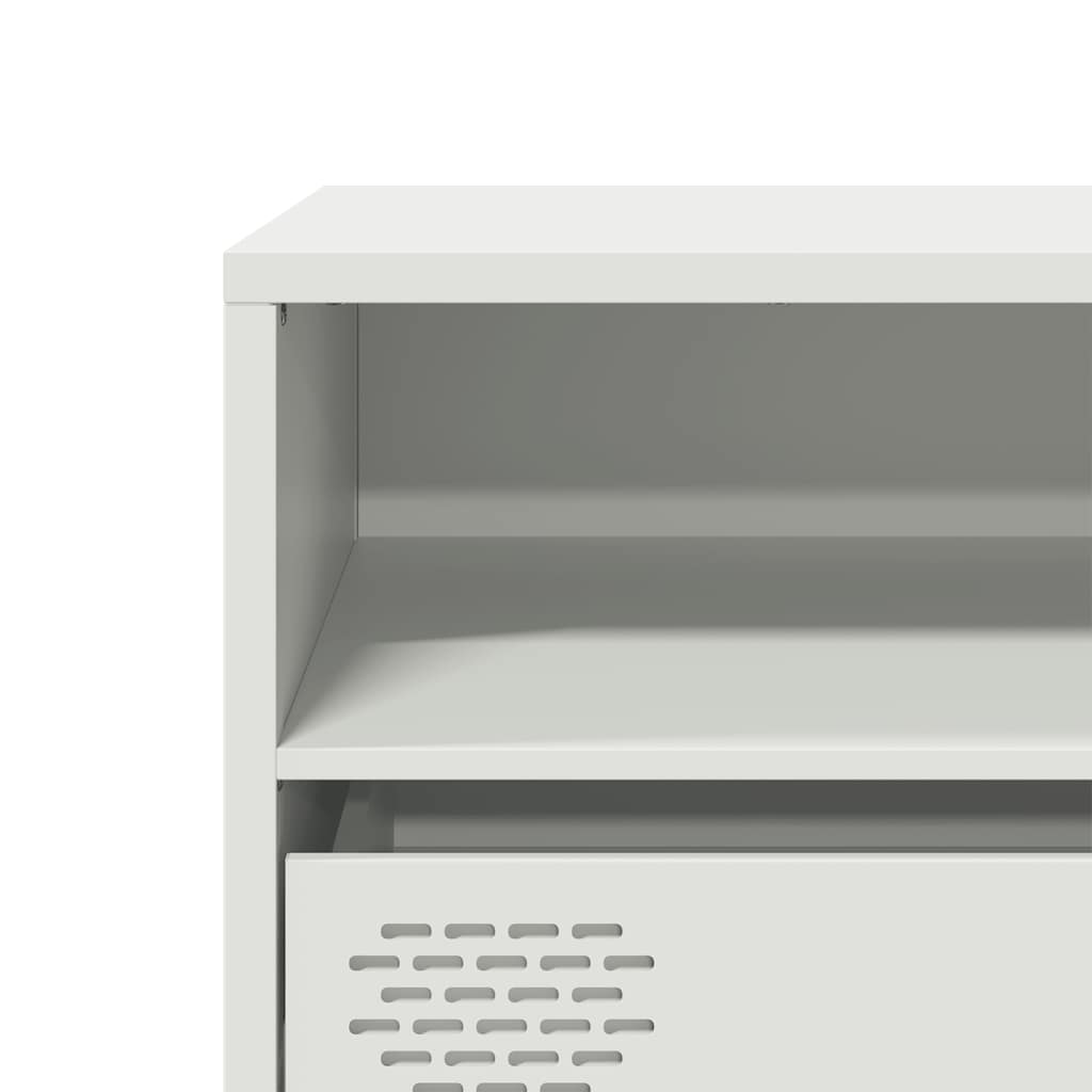 Tv-meubel 135x39x43,5 cm koudgewalst staal wit is nu te koop bij PeponiXL, paradijselijk wonen!