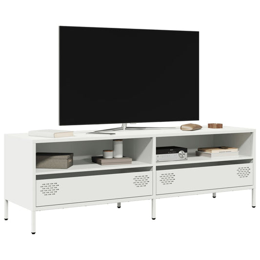 Tv-meubel 135x39x43,5 cm koudgewalst staal wit is nu te koop bij PeponiXL, paradijselijk wonen!