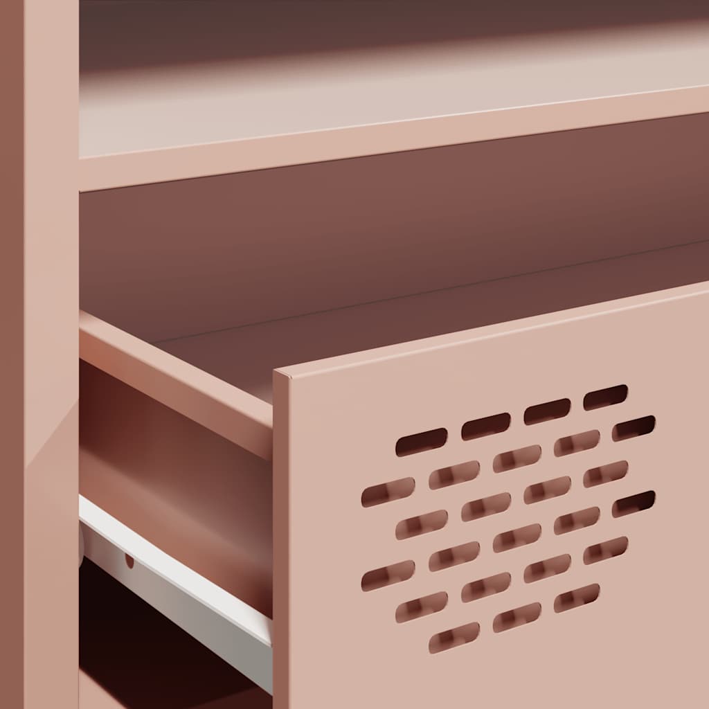 Tv-meubel 202x39x43,5 cm koudgewalst staal roze is nu te koop bij PeponiXL, paradijselijk wonen!