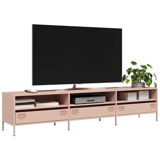 Tv-meubel 202x39x43,5 cm koudgewalst staal roze is nu te koop bij PeponiXL, paradijselijk wonen!