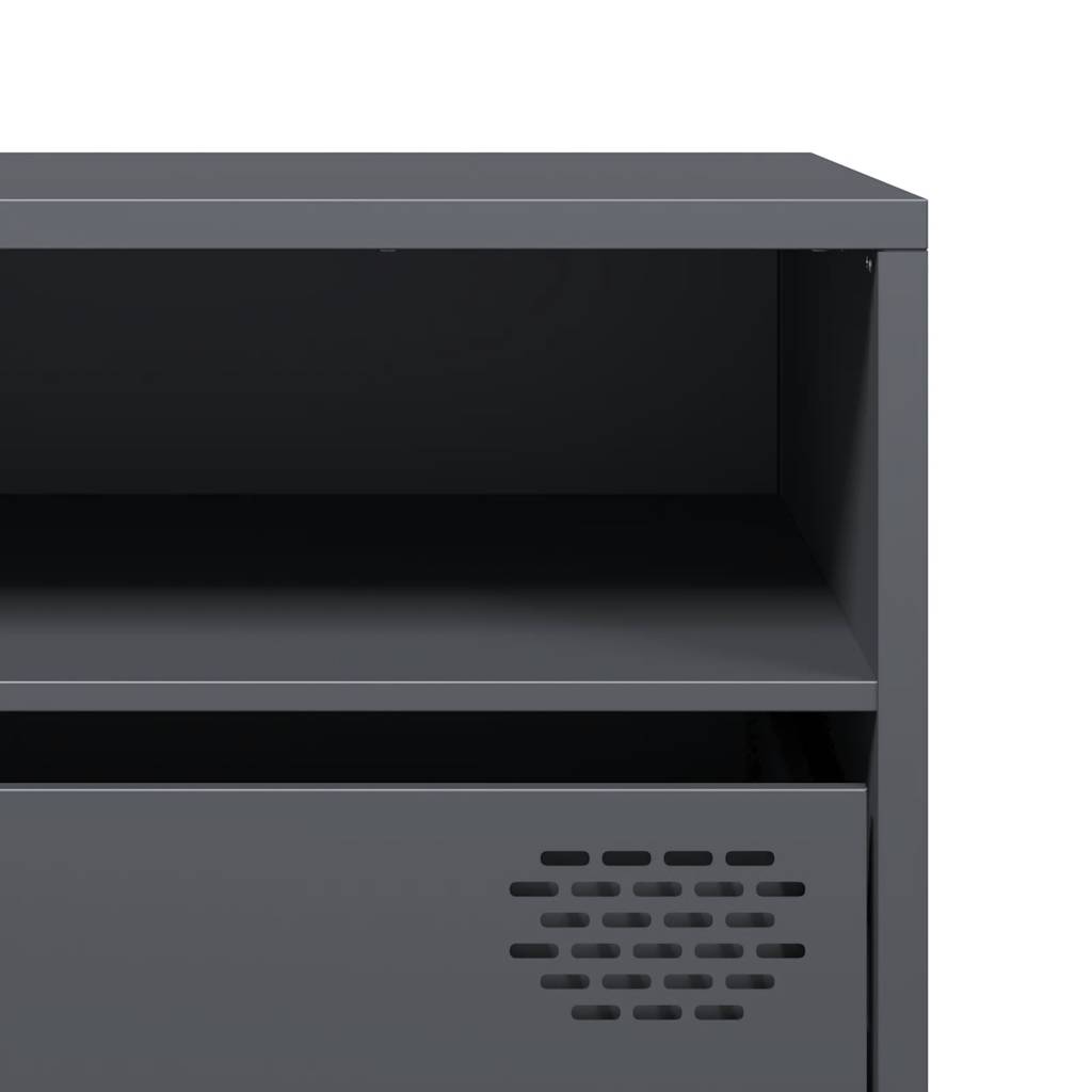 Tv-meubel 202x39x43,5 cm koudgewalst staal antracietkleurig is nu te koop bij PeponiXL, paradijselijk wonen!