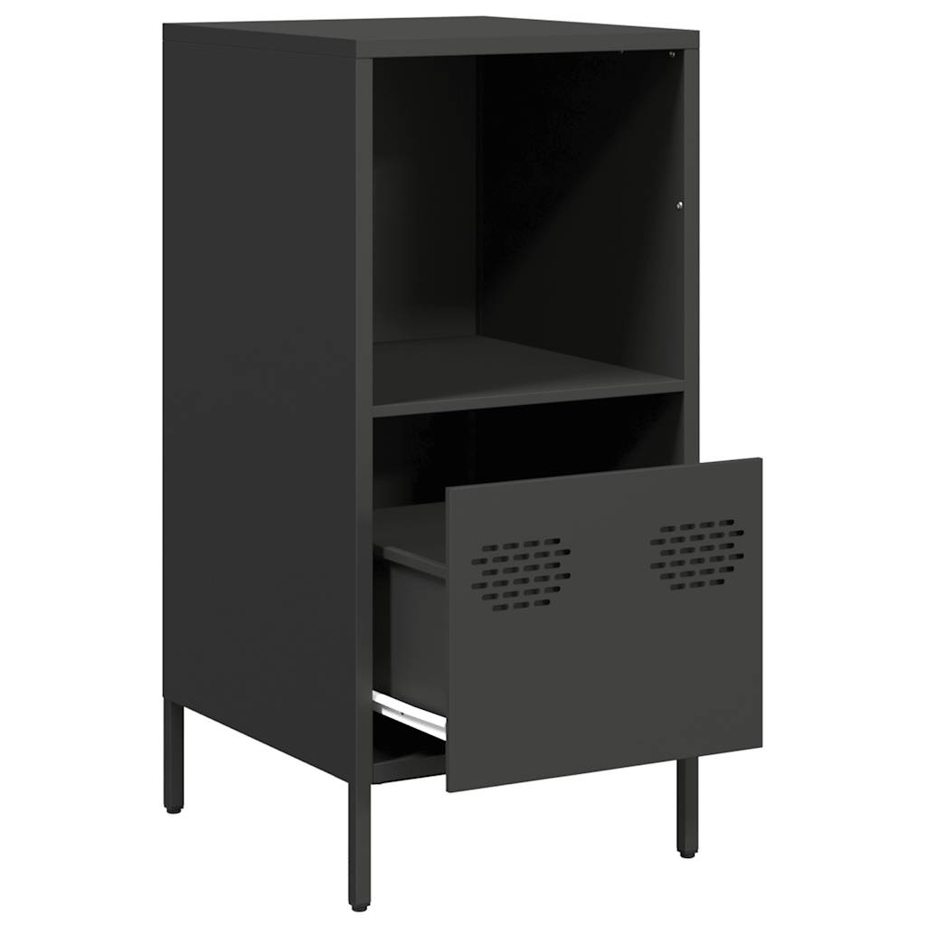 Dressoir 35x39x73,5 cm koudgewalst staal zwart is nu te koop bij PeponiXL, paradijselijk wonen!