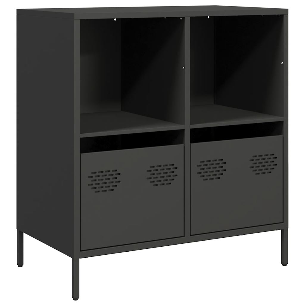 Dressoir 68x39x73,5 cm koudgewalst staal zwart is nu te koop bij PeponiXL, paradijselijk wonen!