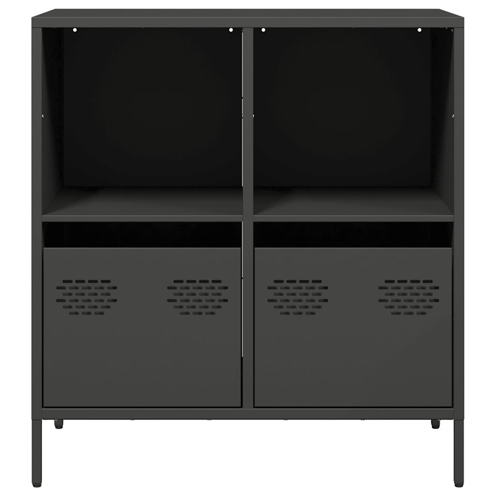 Dressoir 68x39x73,5 cm koudgewalst staal zwart is nu te koop bij PeponiXL, paradijselijk wonen!
