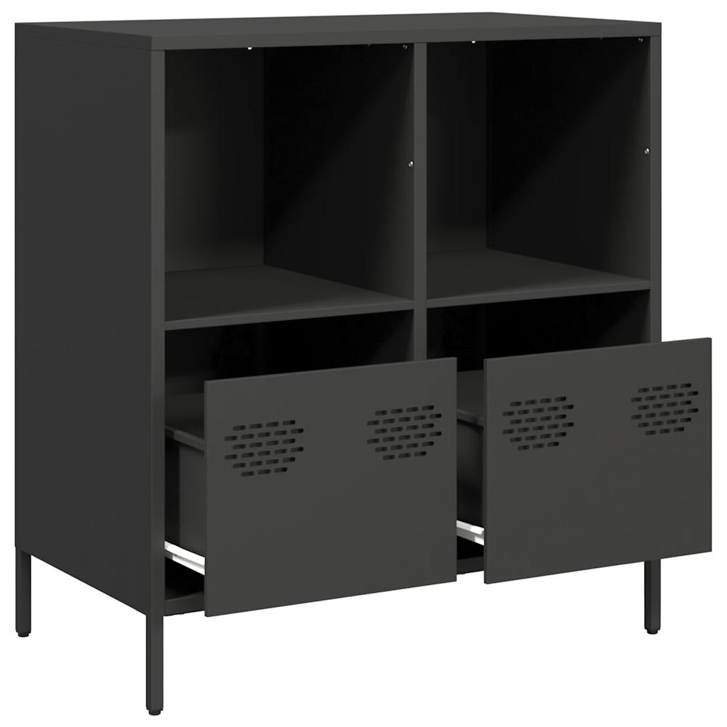 Dressoir 68x39x73,5 cm koudgewalst staal zwart is nu te koop bij PeponiXL, paradijselijk wonen!